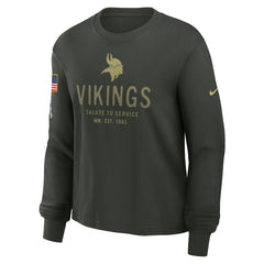 Women's 2025 Salute to Service Sideline Dri-FIT Long Sleeve T-Shirt - Minnesota Vikings