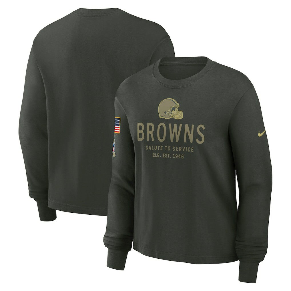 Women's 2025 Salute to Service Sideline Dri-FIT Long Sleeve T-Shirt - Cleveland Browns