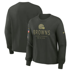 Women's 2025 Salute to Service Sideline Dri-FIT Long Sleeve T-Shirt - Cleveland Browns