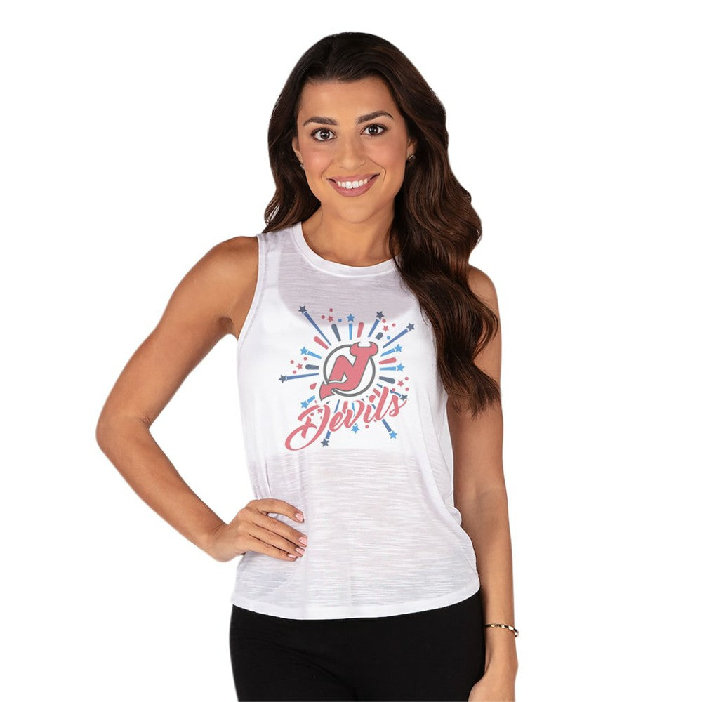 NHL White New Jersey Devils Concepts Sport Women's Infuse Knit Tank Top