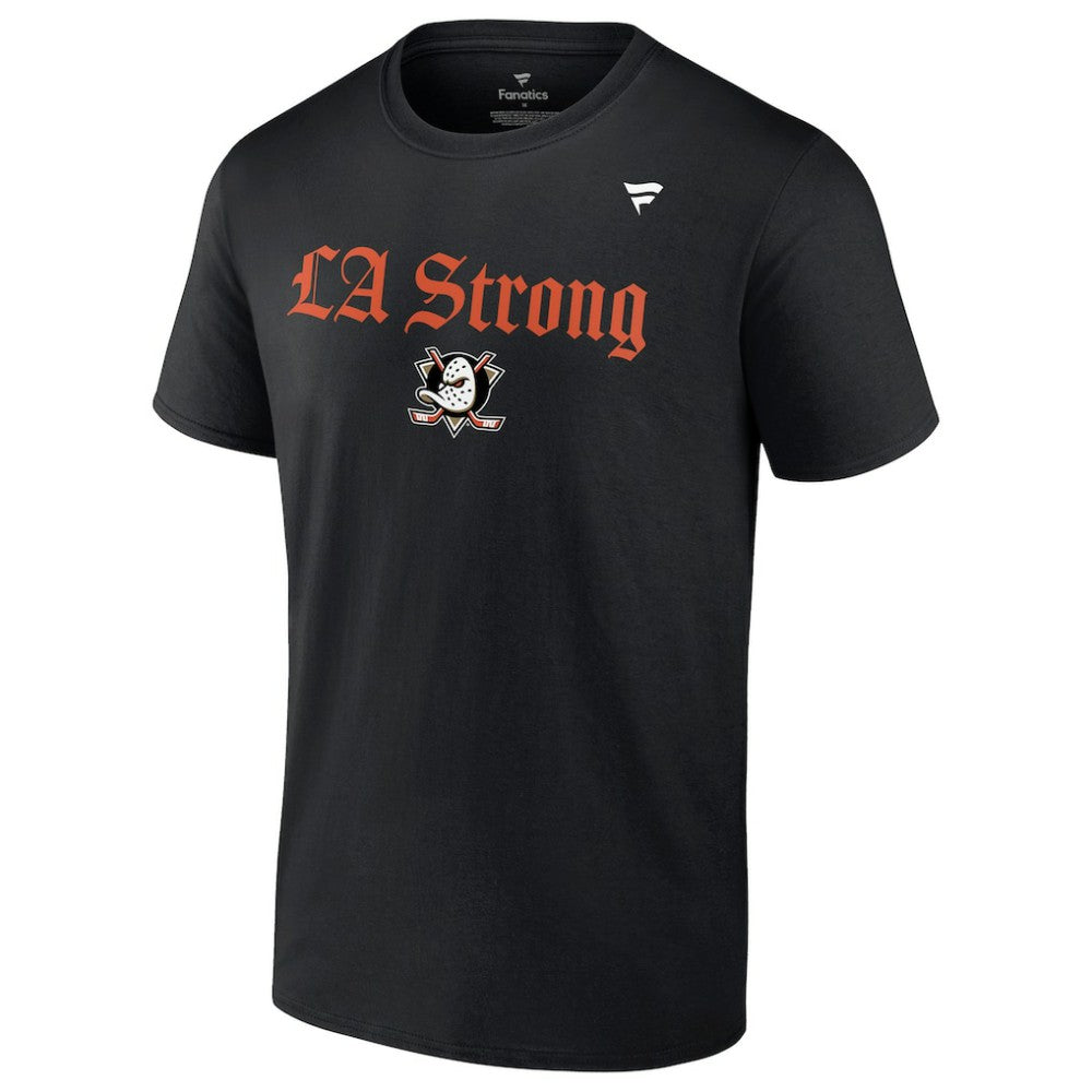NHL Black Anaheim Ducks Fanatics Unisex LA Strong T-Shirt