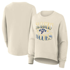 NHL Cream St. Louis Blues Fanatics Women's Oversized Vintage Slice Pullover Sweatshirt