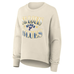 NHL Cream St. Louis Blues Fanatics Women's Oversized Vintage Slice Pullover Sweatshirt