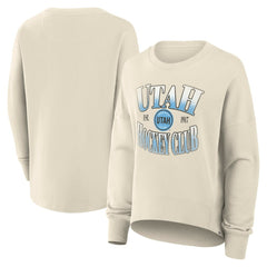 NHL Cream Utah Hockey Club Fanatics Women's Oversized Slice Pullover Sweatshirt