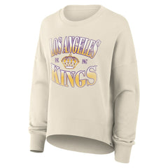 NHL Cream Los Angeles Kings Fanatics Women's Oversized Vintage Slice Pullover Sweatshirt