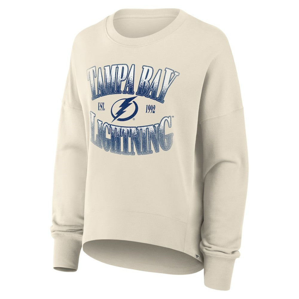 NHL Cream Tampa Bay Lightning Fanatics Women's Oversized Slice Pullover Sweatshirt