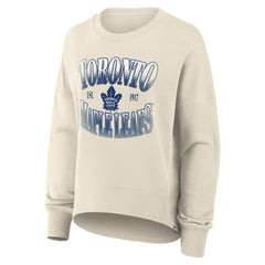 NHL Cream Toronto Maple Leafs Fanatics Women's Oversized Slice Pullover Sweatshirt