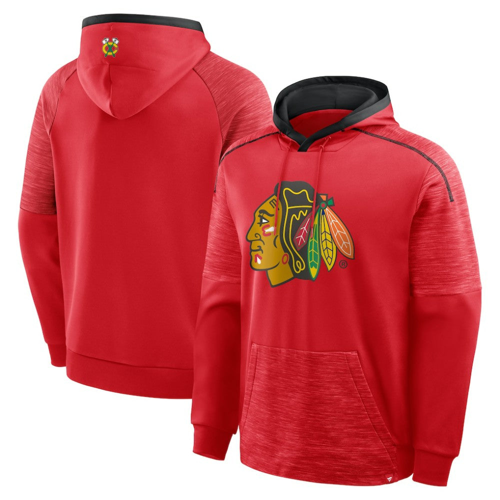 NHL Red Chicago Blackhawks Fanatics Goaltender Defender Pullover Hoodie
