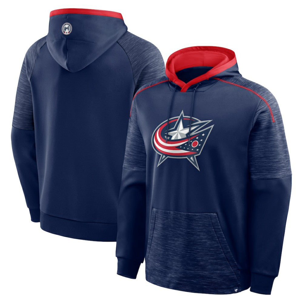 NHL Navy Columbus Blue Jackets Fanatics Goaltender Defender Pullover Hoodie
