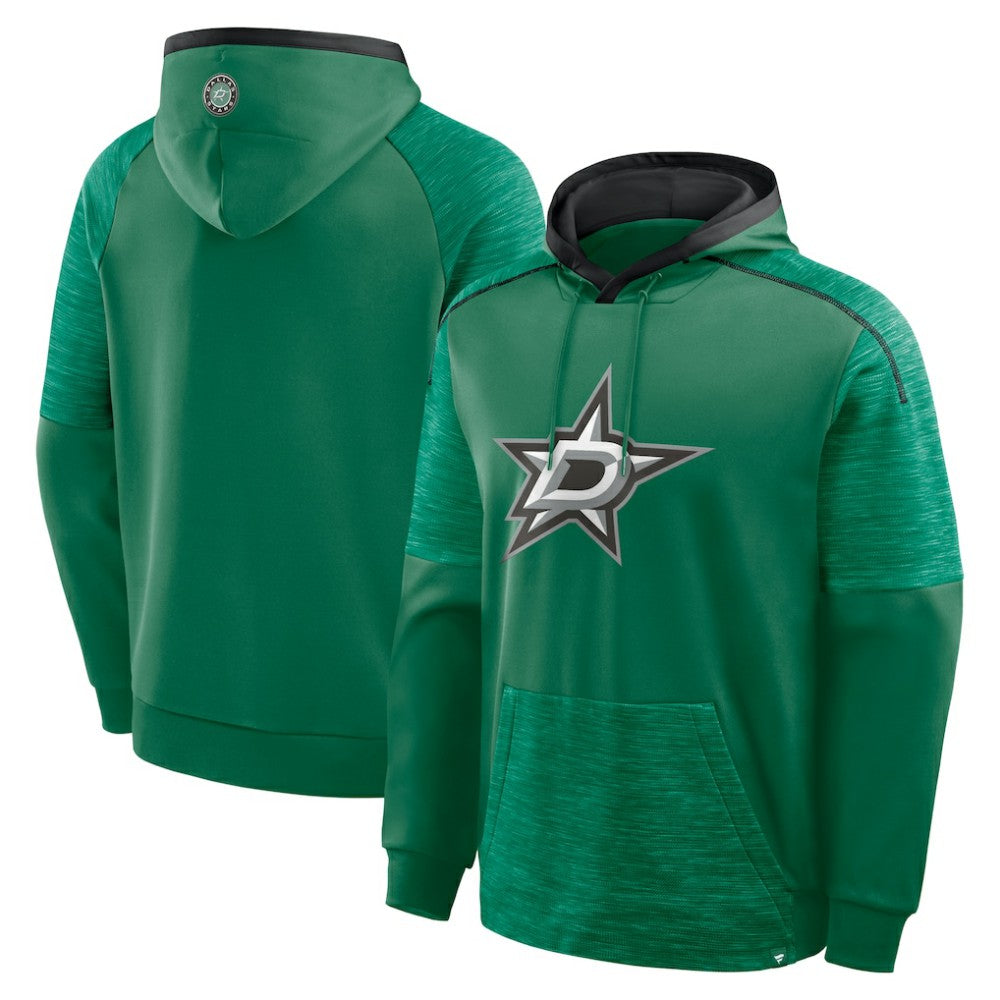 NHL Kelly Green Dallas Stars Fanatics Goaltender Defender Pullover Hoodie