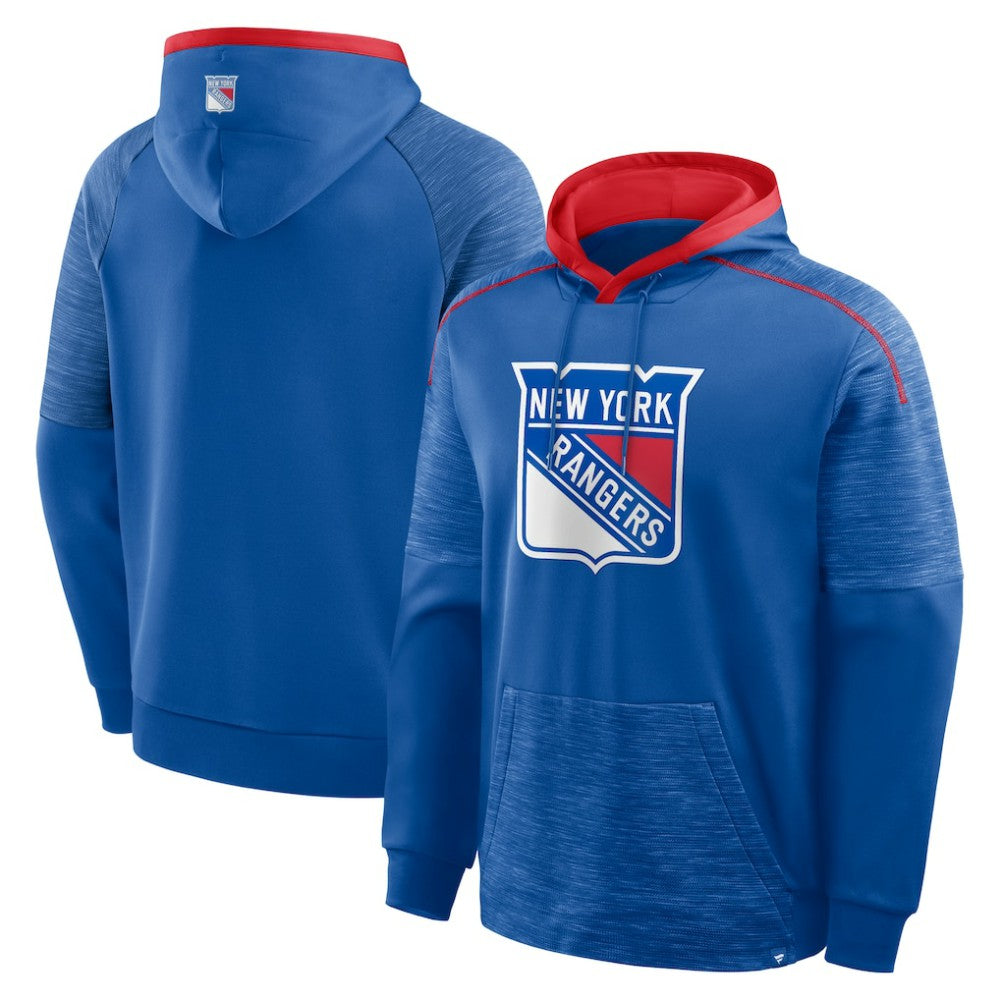 NHL Blue New York Rangers Fanatics Goaltender Defender Pullover Hoodie