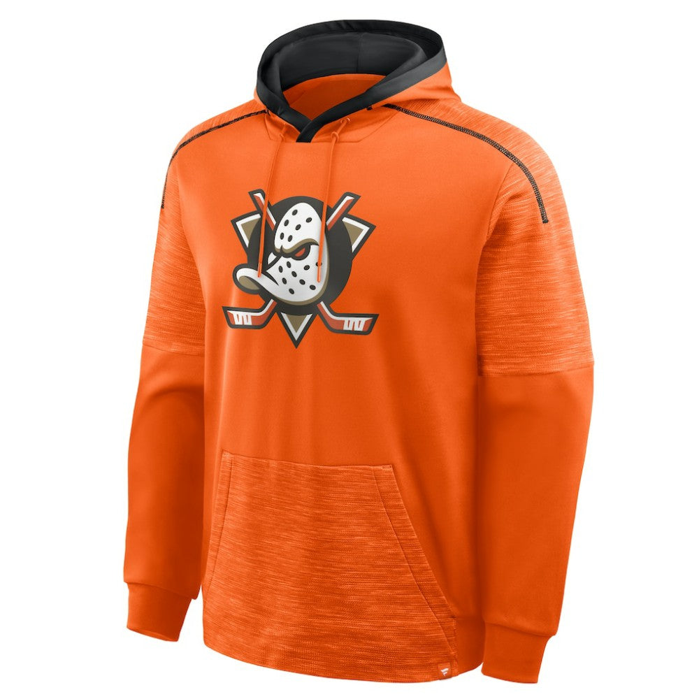 NHL Orange Anaheim Ducks Fanatics Goaltender Defender Pullover Hoodie