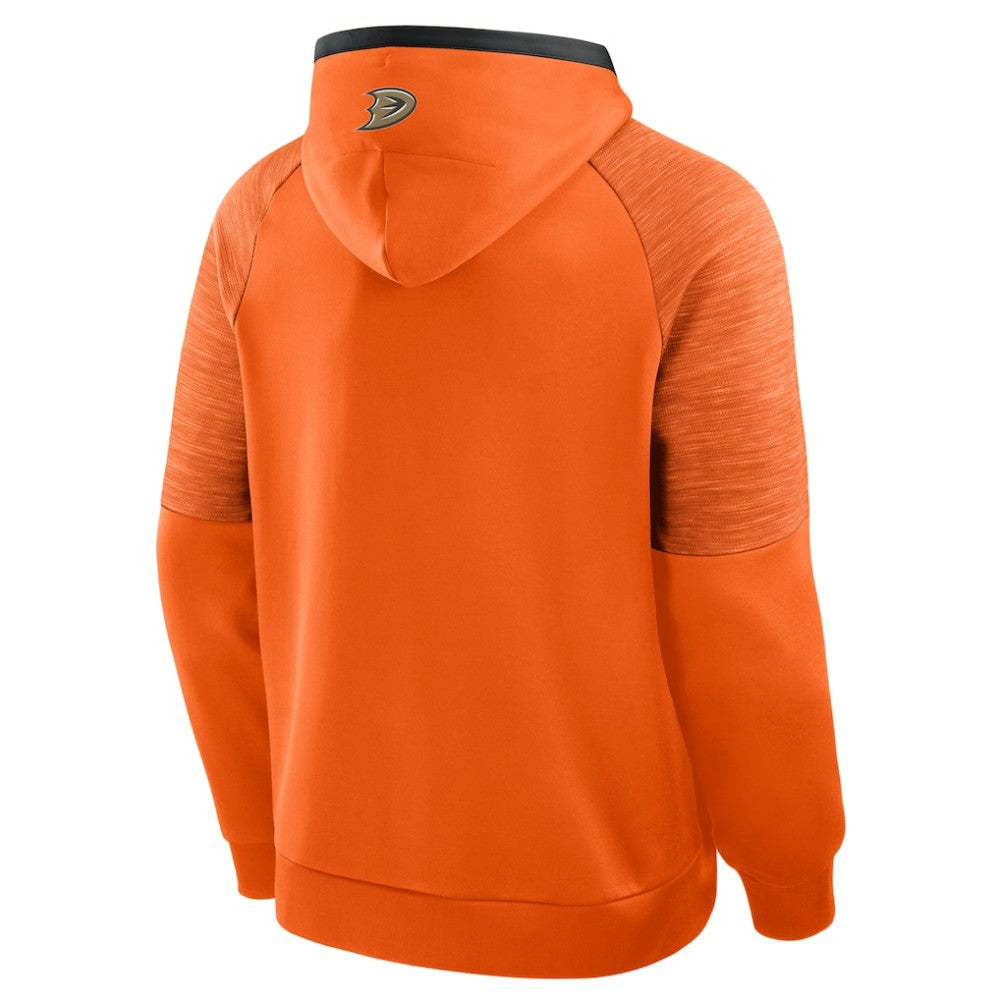 NHL Orange Anaheim Ducks Fanatics Goaltender Defender Pullover Hoodie