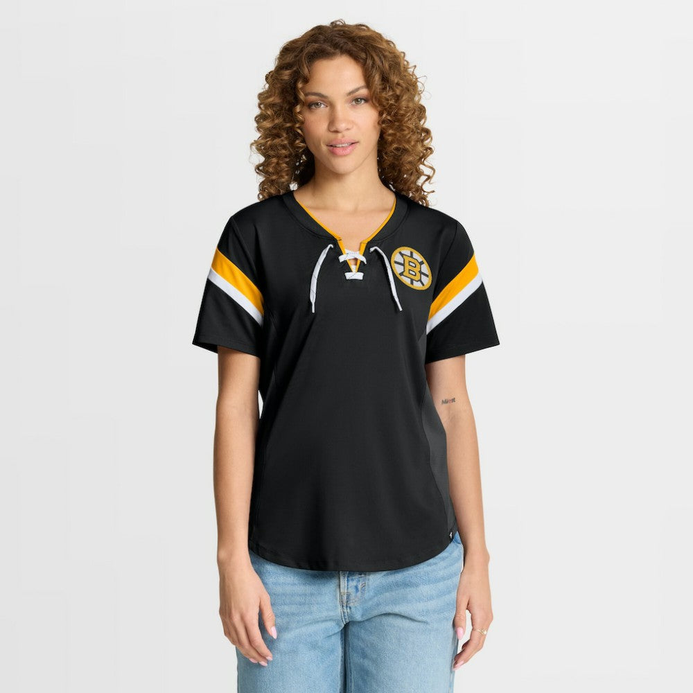 NHL Black Boston Bruins Fanatics Women's Offside Athena T-Shirt