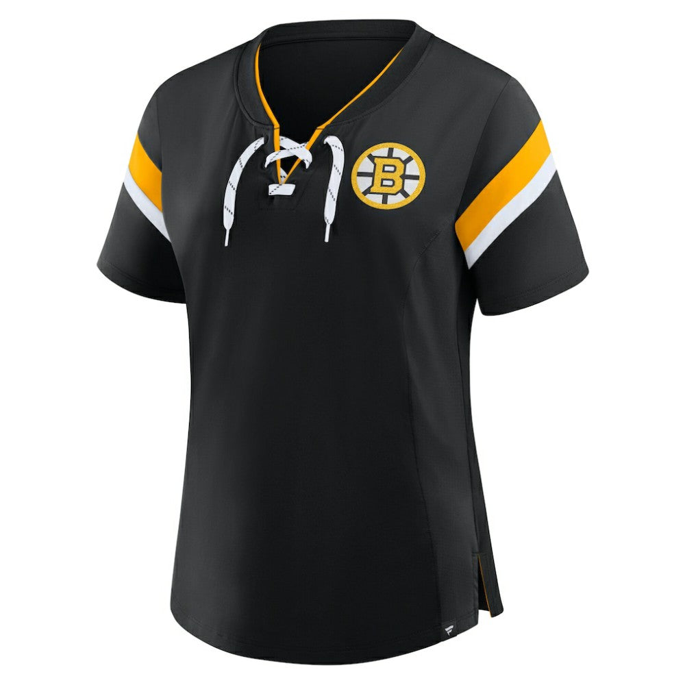 NHL Black Boston Bruins Fanatics Women's Offside Athena T-Shirt
