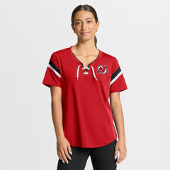 NHL Red New Jersey Devils Fanatics Women's Offside Athena T-Shirt