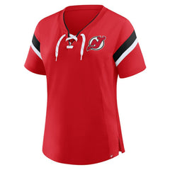 NHL Red New Jersey Devils Fanatics Women's Offside Athena T-Shirt