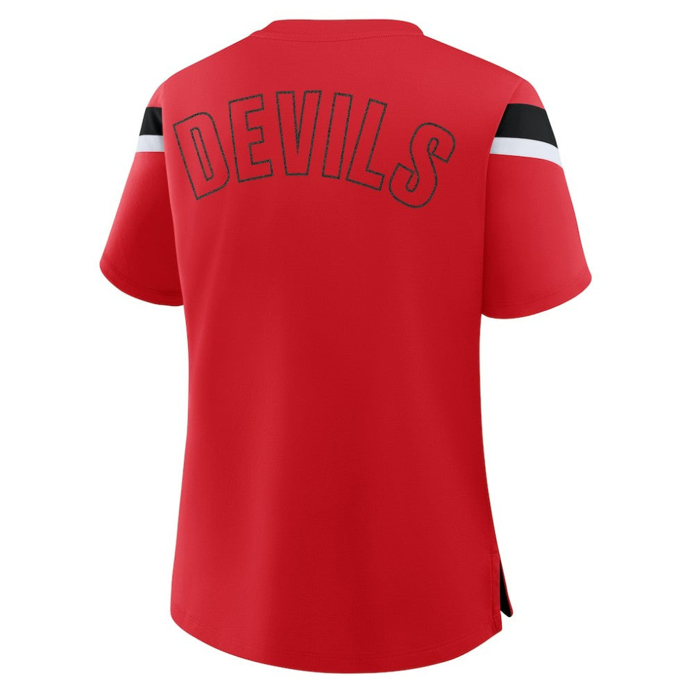 NHL Red New Jersey Devils Fanatics Women's Offside Athena T-Shirt