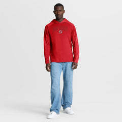NHL Red New Jersey Devils Fanatics Penalty Shot Long Sleeve Hoodie T-Shirt