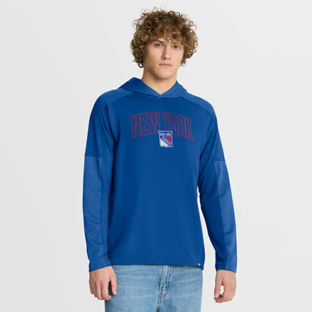 NHL Blue New York Rangers Fanatics Penalty Shot Long Sleeve Hoodie T-Shirt