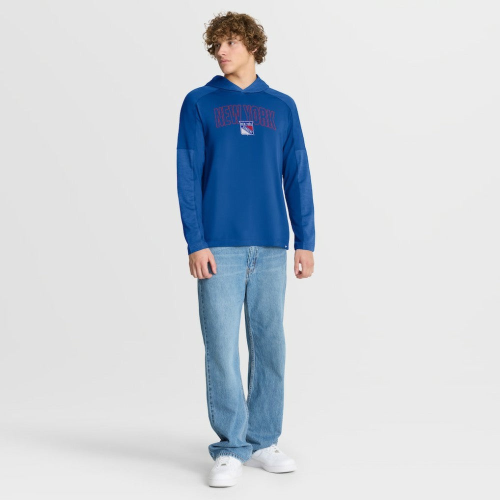 NHL Blue New York Rangers Fanatics Penalty Shot Long Sleeve Hoodie T-Shirt