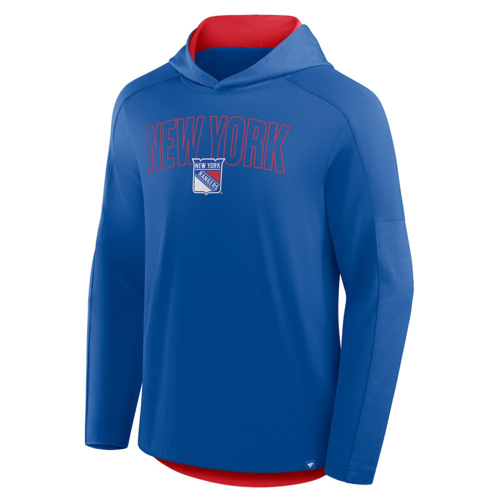NHL Blue New York Rangers Fanatics Penalty Shot Long Sleeve Hoodie T-Shirt
