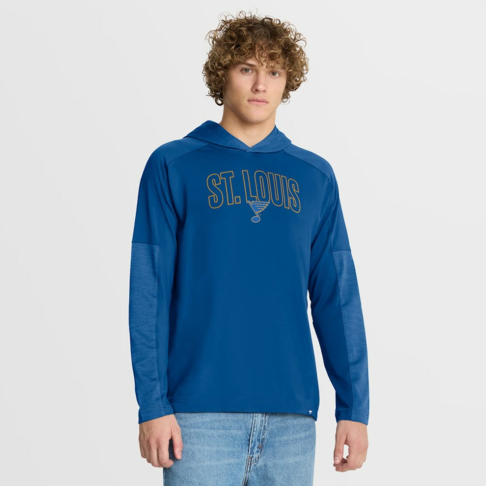 NHL Blue St. Louis Blues Fanatics Penalty Shot Long Sleeve Hoodie T-Shirt