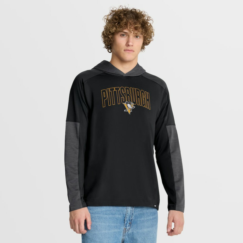 NHL Black Pittsburgh Penguins Fanatics Penalty Shot Long Sleeve Hoodie T-Shirt