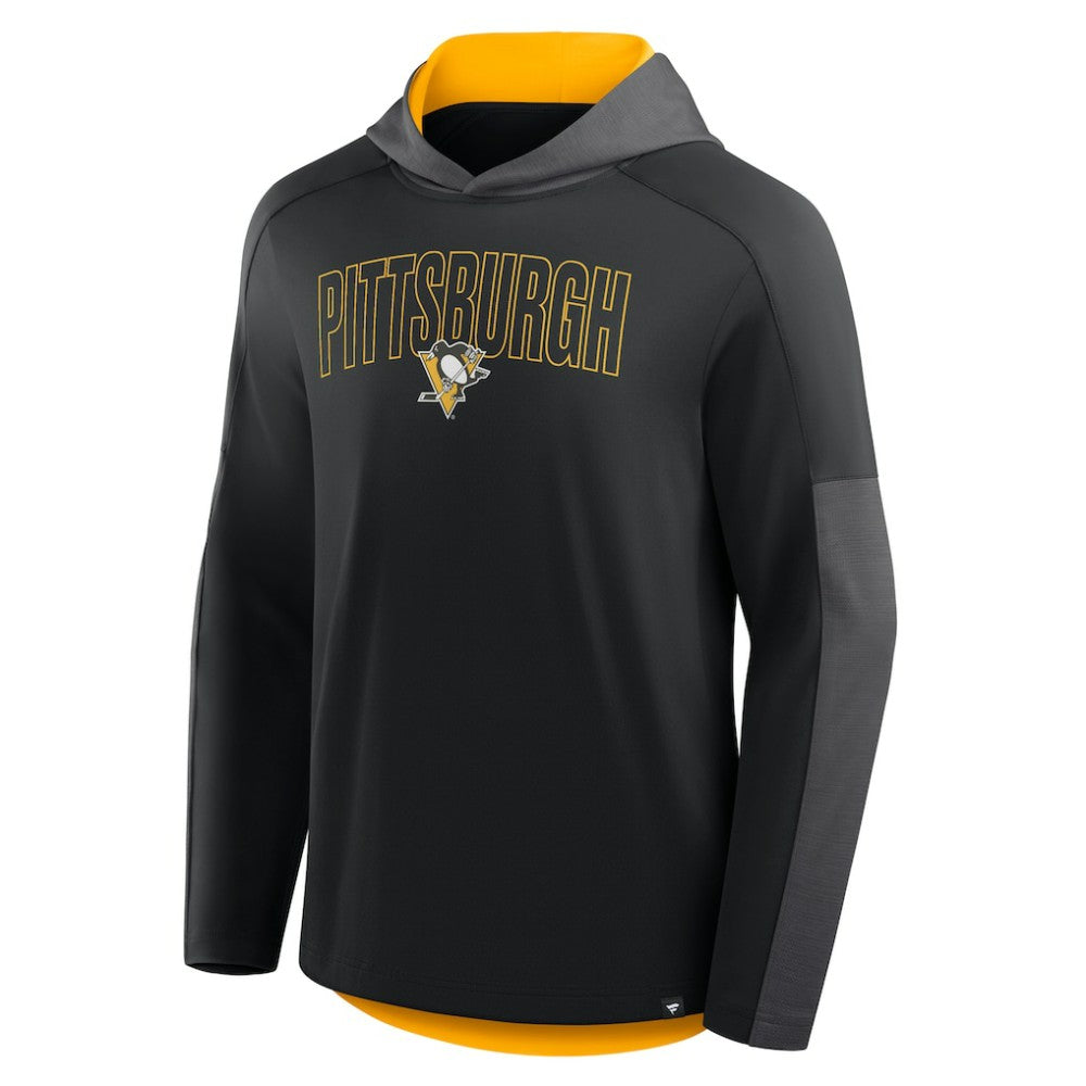 NHL Black Pittsburgh Penguins Fanatics Penalty Shot Long Sleeve Hoodie T-Shirt