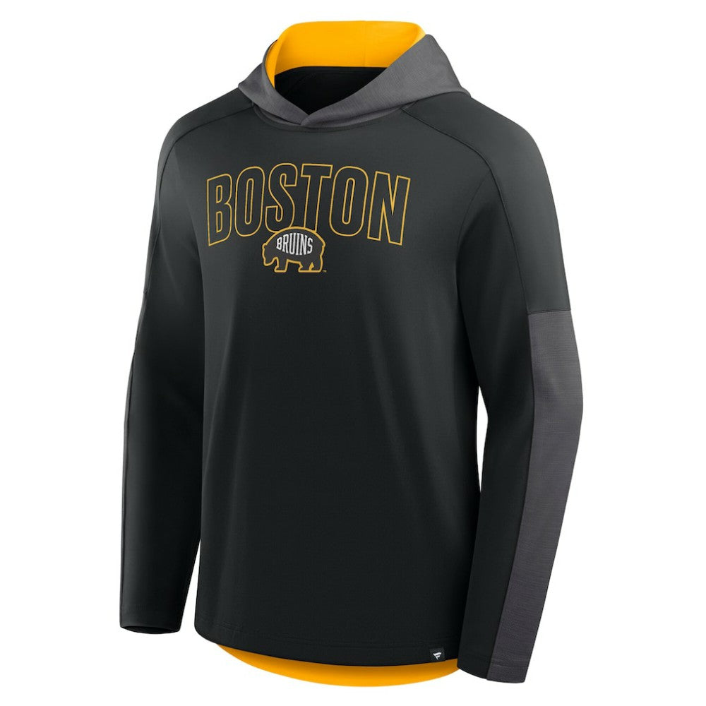 NHL Black Boston Bruins Fanatics Penalty Shot Long Sleeve Hoodie T-Shirt