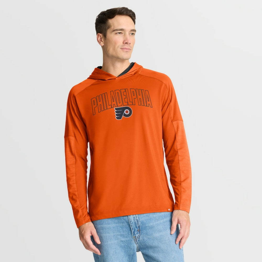 NHL Orange Philadelphia Flyers Fanatics Penalty Shot Long Sleeve Hoodie T-Shirt