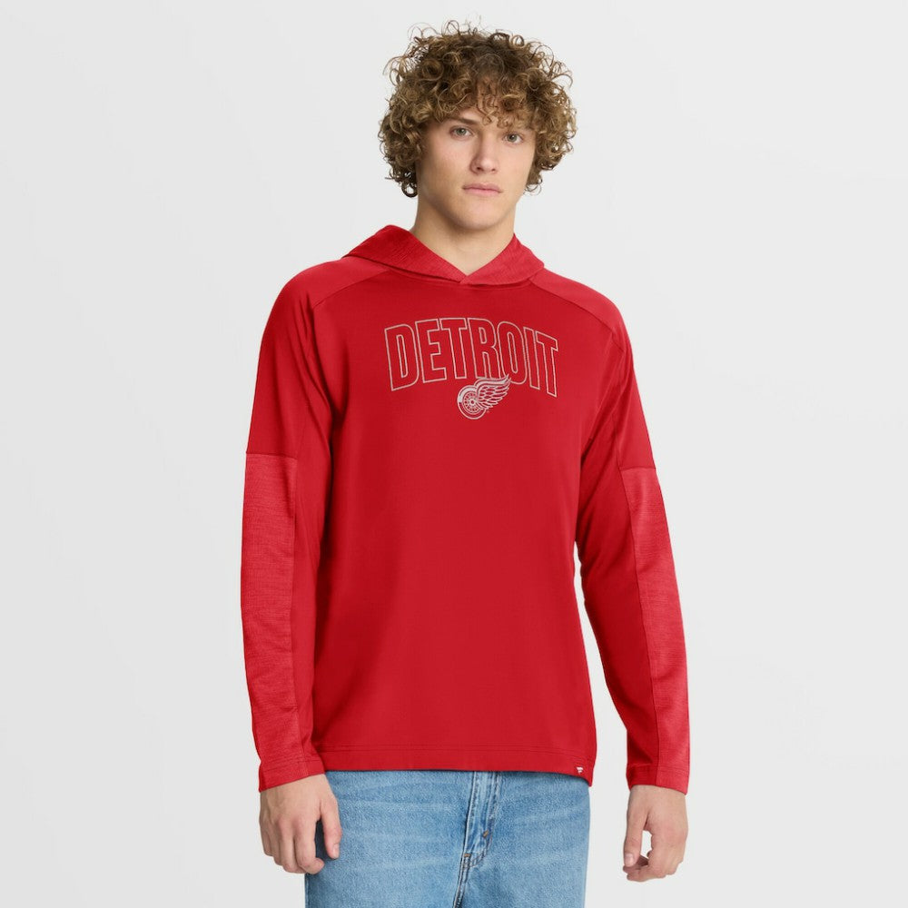 NHL Red Detroit Red Wings Fanatics Penalty Shot Long Sleeve Hoodie T-Shirt