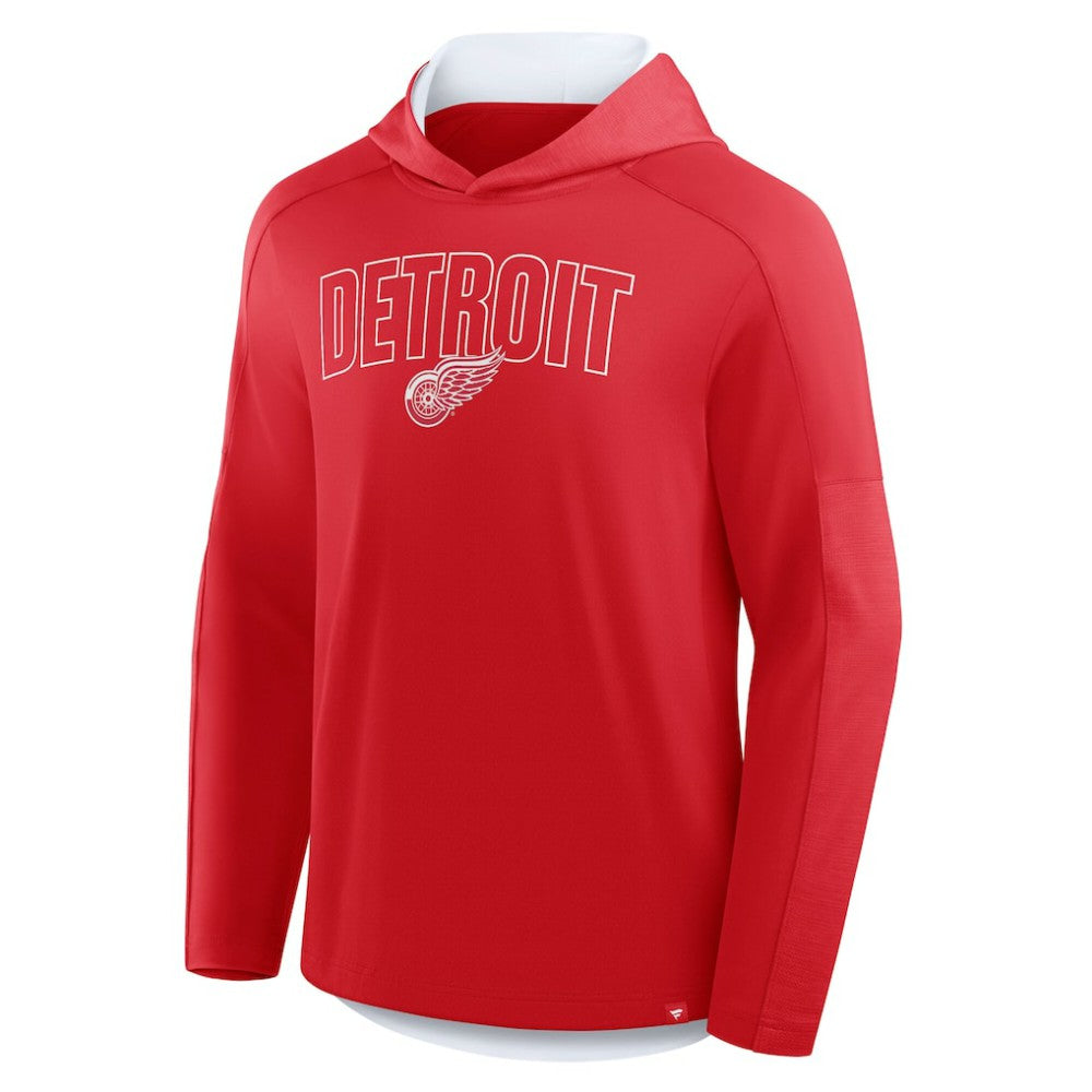 NHL Red Detroit Red Wings Fanatics Penalty Shot Long Sleeve Hoodie T-Shirt