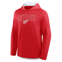 NHL Red Detroit Red Wings Fanatics Penalty Shot Long Sleeve Hoodie T-Shirt