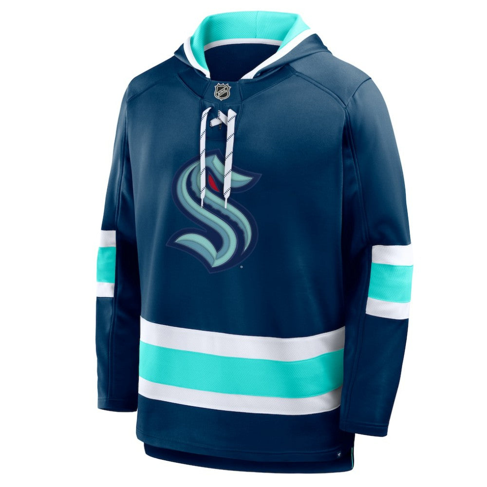NHL Deep Sea Blue Seattle Kraken Fanatics Prime Time Fleece Hoodie