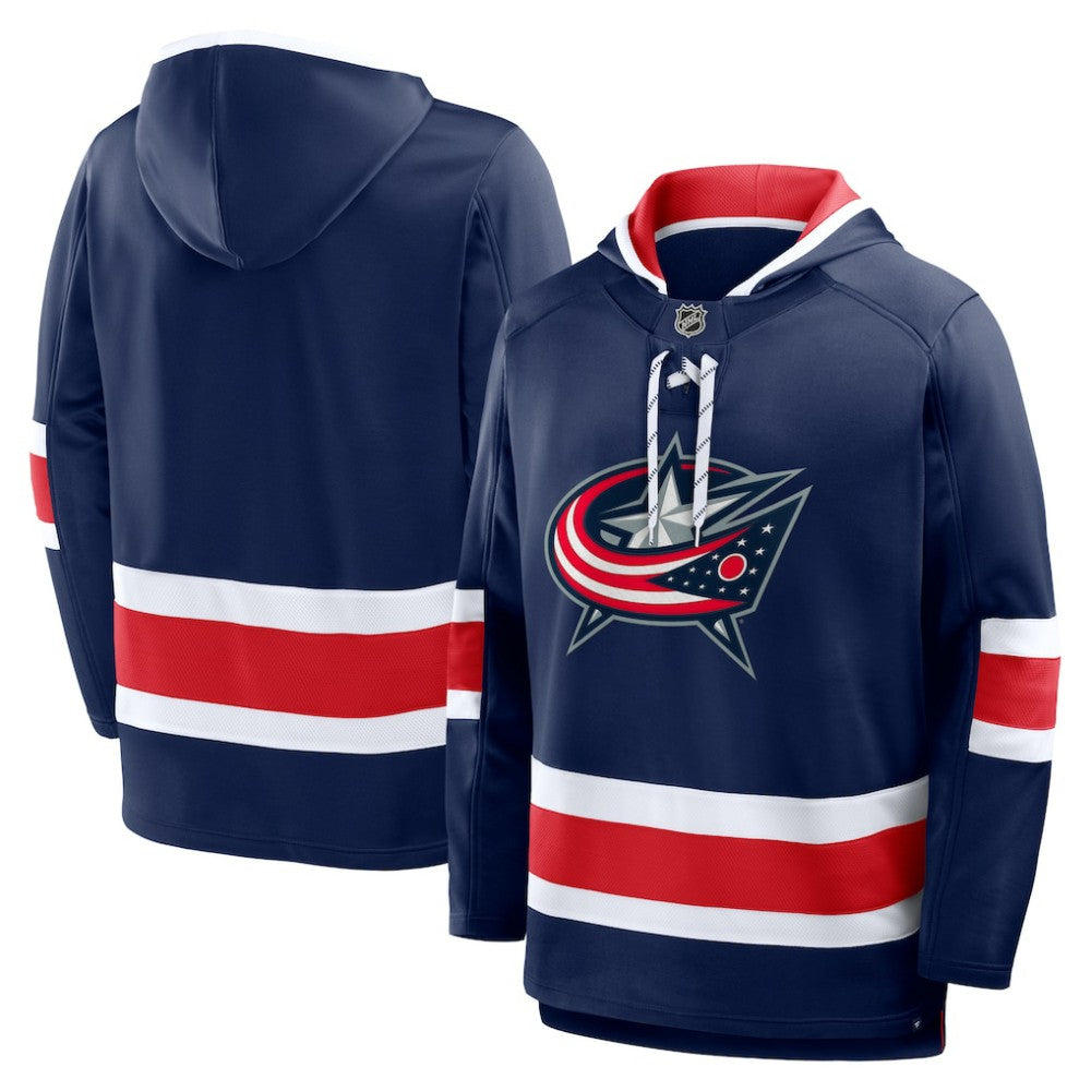 NHL Navy Columbus Blue Jackets Fanatics Prime Time Fleece Hoodie