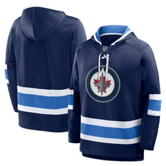 NHL Navy Winnipeg Jets Fanatics Prime Time Fleece Hoodie