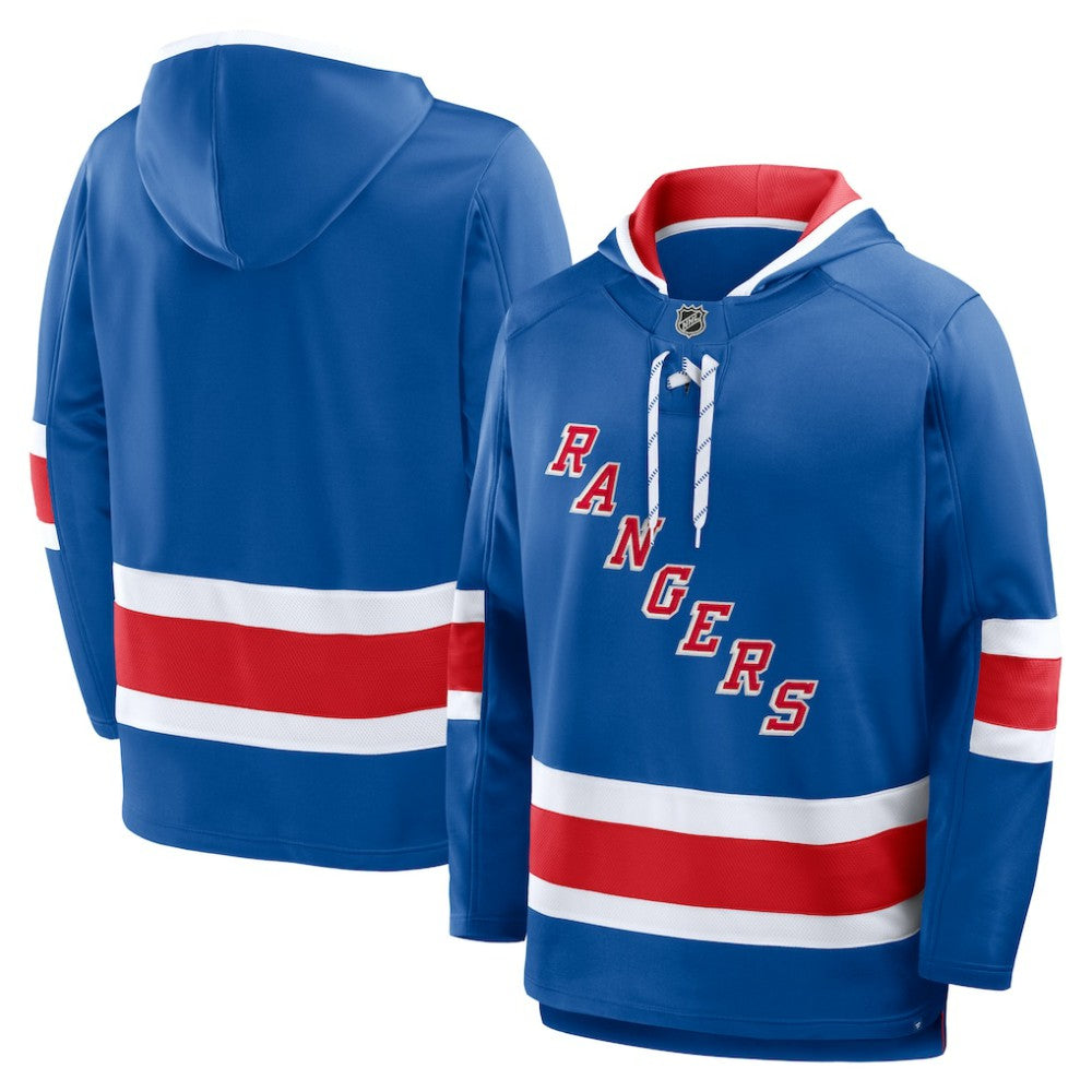 NHL Blue New York Rangers Fanatics Prime Time Fleece Hoodie
