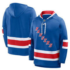 NHL Blue New York Rangers Fanatics Prime Time Fleece Hoodie