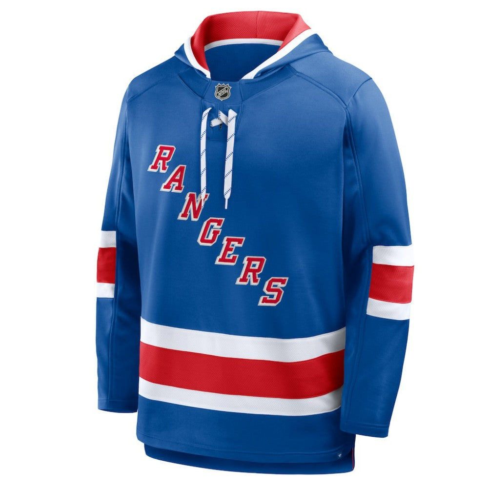 NHL Blue New York Rangers Fanatics Prime Time Fleece Hoodie