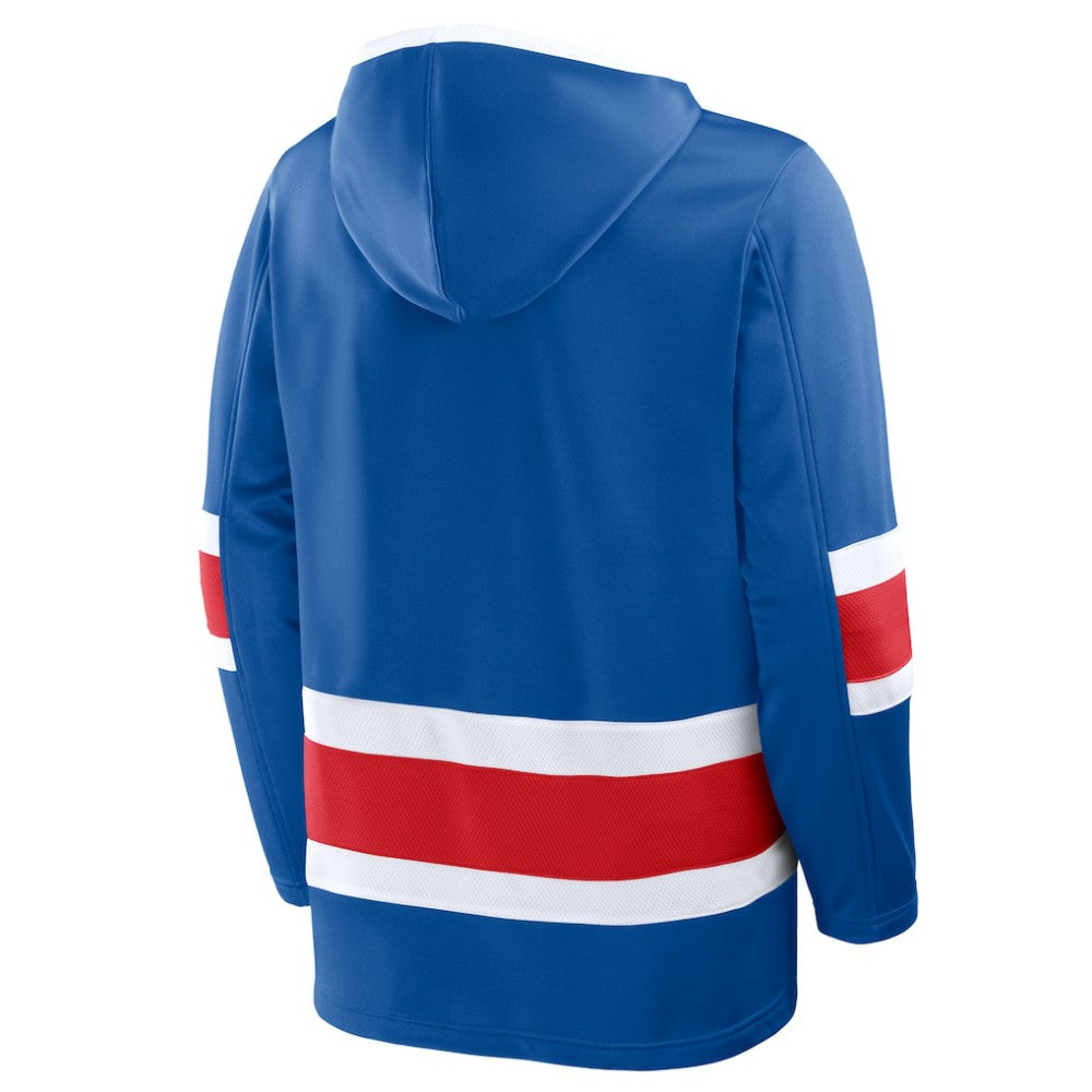 NHL Blue New York Rangers Fanatics Prime Time Fleece Hoodie