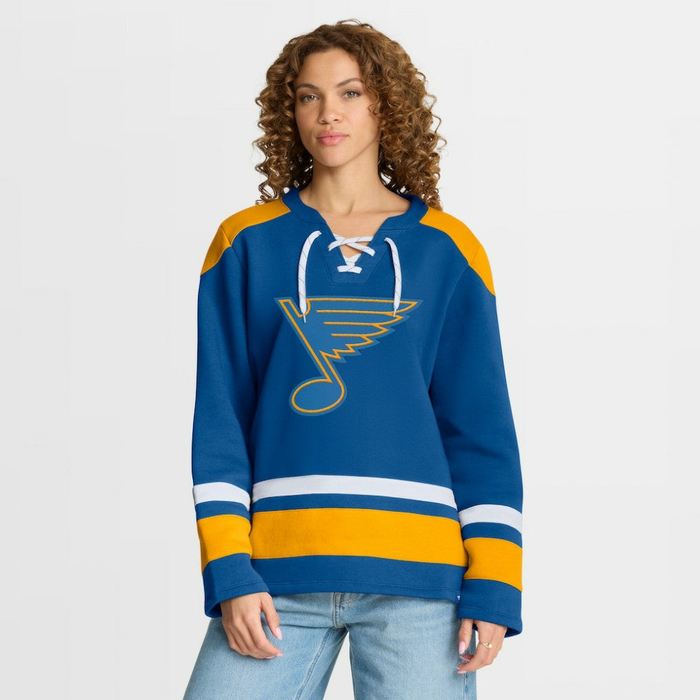 NHL Blue St. Louis Blues Fanatics Women's Icing Long Sleeve Lace Up Sweatshirt