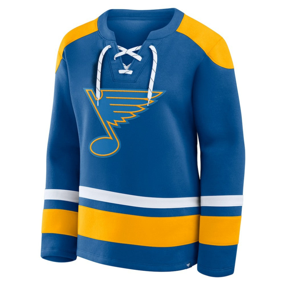 NHL Blue St. Louis Blues Fanatics Women's Icing Long Sleeve Lace Up Sweatshirt
