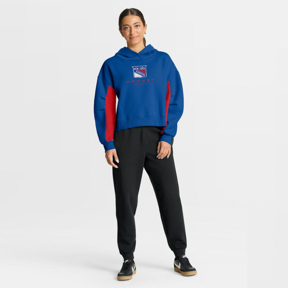 NHL Blue New York Rangers Fanatics Women's Back Check Boxy Hoodie