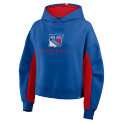 NHL Blue New York Rangers Fanatics Women's Back Check Boxy Hoodie