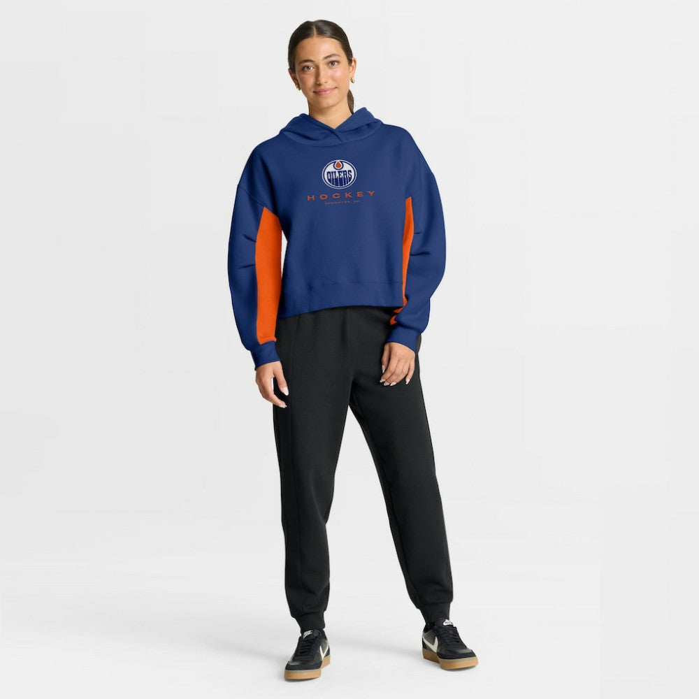 NHL Royal Edmonton Oilers Fanatics Women's Back Check Boxy Hoodie