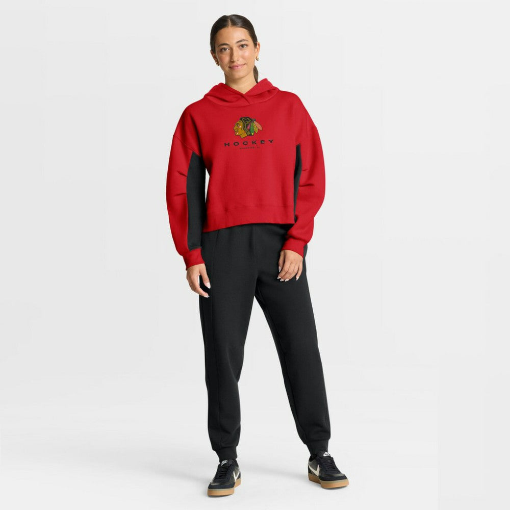 NHL Red Chicago Blackhawks Fanatics Women's Back Check Boxy Hoodie