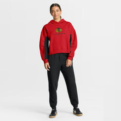 NHL Red Chicago Blackhawks Fanatics Women's Back Check Boxy Hoodie