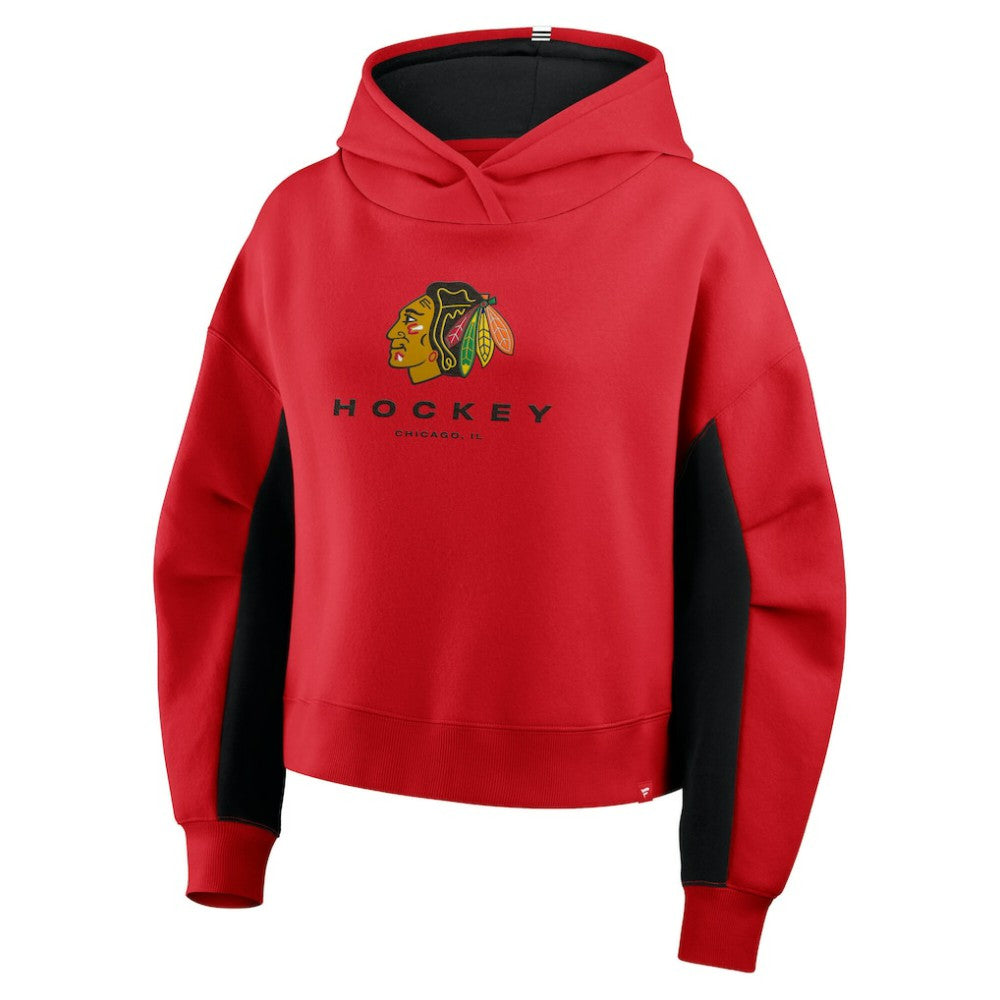 NHL Red Chicago Blackhawks Fanatics Women's Back Check Boxy Hoodie
