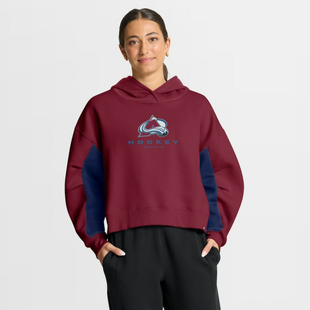 NHL Burgundy Colorado Avalanche Fanatics Women's Back Check Boxy Hoodie